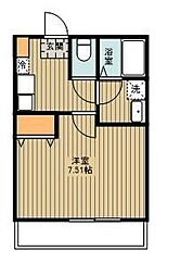 フルセイル南橋本 1Kの間取図画像