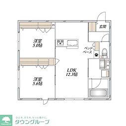 海老名市上今泉2丁目マンション 2LDKの間取図画像