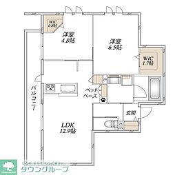 海老名市上今泉2丁目マンション 2LDKの間取図画像