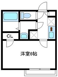 ジオフラット南橋本 1Kの間取図画像