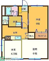 石川コーポ 1LDKの間取図画像