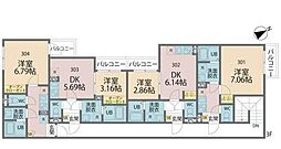 カインドネス矢部中央 1Kの間取図画像