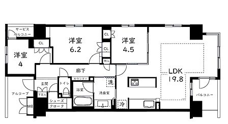 3LDK 間取り