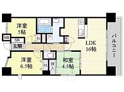 Osaka Metro千日前線 桜川駅 徒歩7分の賃貸マンション 6階3LDKの間取り