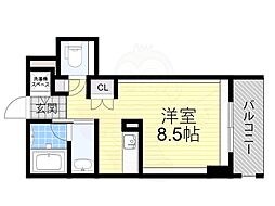 Osaka Metro千日前線 西長堀駅 徒歩4分の賃貸マンション 10階ワンルームの間取り