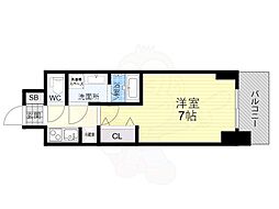 JR関西本線 JR難波駅 徒歩8分の賃貸マンション 3階1Kの間取り