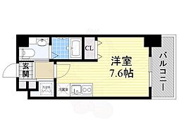 Osaka Metro御堂筋線 大国町駅 徒歩4分の賃貸マンション 11階ワンルームの間取り