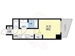 Osaka Metro長堀鶴見緑地線 松屋町駅 徒歩7分の賃貸マンション 13階1Kの間取り