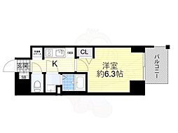 Osaka Metro堺筋線 堺筋本町駅 徒歩4分の賃貸マンション 15階1Kの間取り