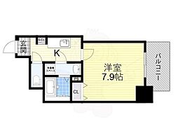 Osaka Metro堺筋線 堺筋本町駅 徒歩4分の賃貸マンション 14階1Kの間取り