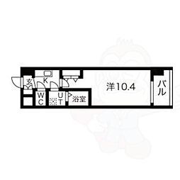 JR大阪環状線 芦原橋駅 徒歩4分の賃貸マンション 7階1Kの間取り