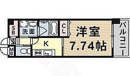 Osaka Metro御堂筋線 大国町駅 徒歩8分の賃貸マンション 10階1Kの間取り
