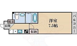 Osaka Metro御堂筋線 大国町駅 徒歩1分の賃貸マンション 8階1Kの間取り