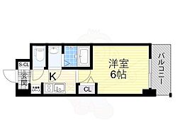 JR大阪環状線 芦原橋駅 徒歩14分の賃貸マンション 11階1Kの間取り