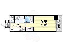 JR大阪環状線 芦原橋駅 徒歩7分の賃貸マンション 10階1Kの間取り