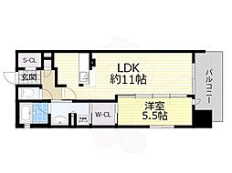 Osaka Metro長堀鶴見緑地線 松屋町駅 徒歩6分の賃貸マンション 8階1LDKの間取り