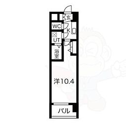 JR大阪環状線 芦原橋駅 徒歩4分の賃貸マンション 3階1Kの間取り