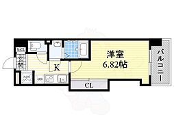 JR大阪環状線 芦原橋駅 徒歩3分の賃貸マンション 8階1Kの間取り