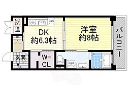 Osaka Metro堺筋線 恵美須町駅 徒歩3分の賃貸マンション 4階1DKの間取り