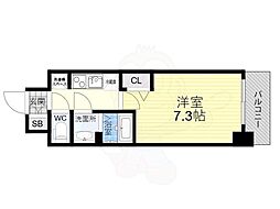 JR大阪環状線 芦原橋駅 徒歩5分の賃貸マンション 5階1Kの間取り