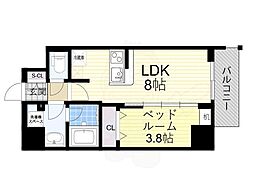 Osaka Metro千日前線 桜川駅 徒歩3分の賃貸マンション 4階1LDKの間取り