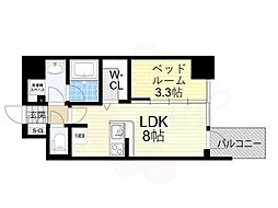 Osaka Metro千日前線 桜川駅 徒歩3分の賃貸マンション 8階1LDKの間取り