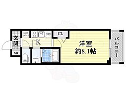Osaka Metro堺筋線 堺筋本町駅 徒歩5分の賃貸マンション 13階1Kの間取り