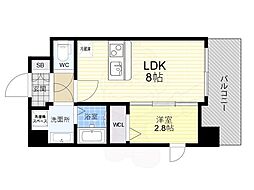 Osaka Metro長堀鶴見緑地線 松屋町駅 徒歩6分の賃貸マンション 5階1LDKの間取り