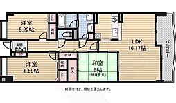 Osaka Metro堺筋線 恵美須町駅 徒歩3分の賃貸マンション 13階3LDKの間取り