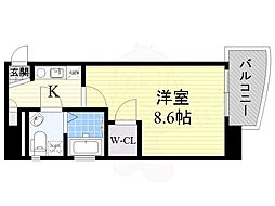 Osaka Metro千日前線 日本橋駅 徒歩5分の賃貸マンション 3階1Kの間取り