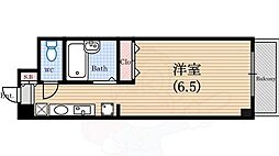 南海線 難波駅 徒歩5分の賃貸マンション 3階ワンルームの間取り