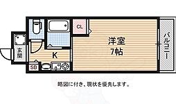 Osaka Metro中央線 堺筋本町駅 徒歩4分の賃貸マンション 6階1Kの間取り
