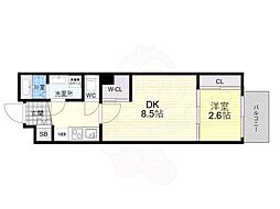 Osaka Metro堺筋線 恵美須町駅 徒歩6分の賃貸マンション 5階1DKの間取り