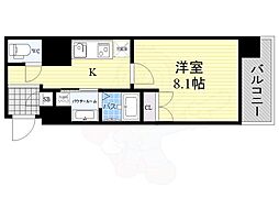 Osaka Metro千日前線 桜川駅 徒歩9分の賃貸マンション 11階1Kの間取り