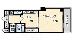 Loisir Kusunoki 4階1DKの間取り