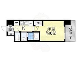 JR大阪環状線 大正駅 徒歩6分の賃貸マンション 12階1Kの間取り