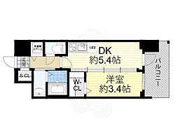 JR大阪環状線 大正駅 徒歩6分の賃貸マンション 3階1DKの間取り