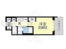 JR大阪環状線 大正駅 徒歩6分の賃貸マンション 3階1Kの間取り