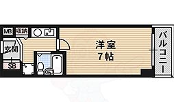 Osaka Metro谷町線 谷町四丁目駅 徒歩1分の賃貸マンション 4階1Kの間取り