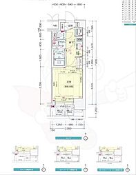 Osaka Metro堺筋線 堺筋本町駅 徒歩6分の賃貸マンション 14階1Kの間取り