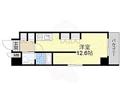 Osaka Metro千日前線 西長堀駅 徒歩5分の賃貸マンション 4階ワンルームの間取り