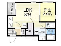 JR大阪環状線 大正駅 徒歩10分の賃貸アパート 2階1LDKの間取り