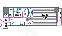 Osaka Metro御堂筋線 大国町駅 徒歩3分の賃貸マンション 9階1Kの間取り