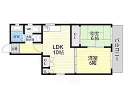 コーポ・サカイ 2LDKの間取図画像