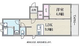 maisonN南堀江 1LDKの間取図画像