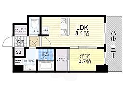 レオンコンフォート難波CREA 1LDKの間取図画像