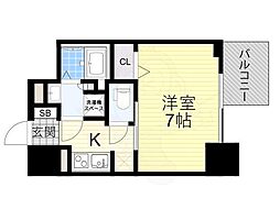 S-RESIDENCENambaDaikokuchoDeux 1Kの間取図画像