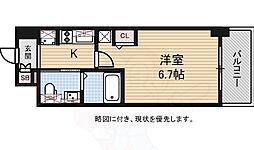 エステムコート難波サウスプレイス4パークグレイス 1Kの間取図画像