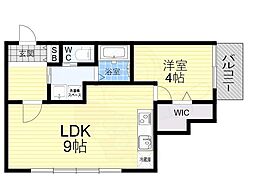 maisonN南堀江 1LDKの間取図画像