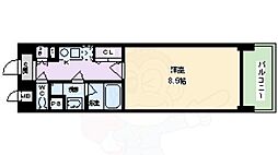 アスヴェル心斎橋東2 1Kの間取図画像